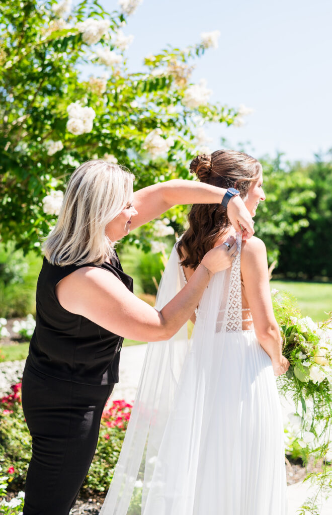 Best Wishes Loudoun wedding planner helping bride 