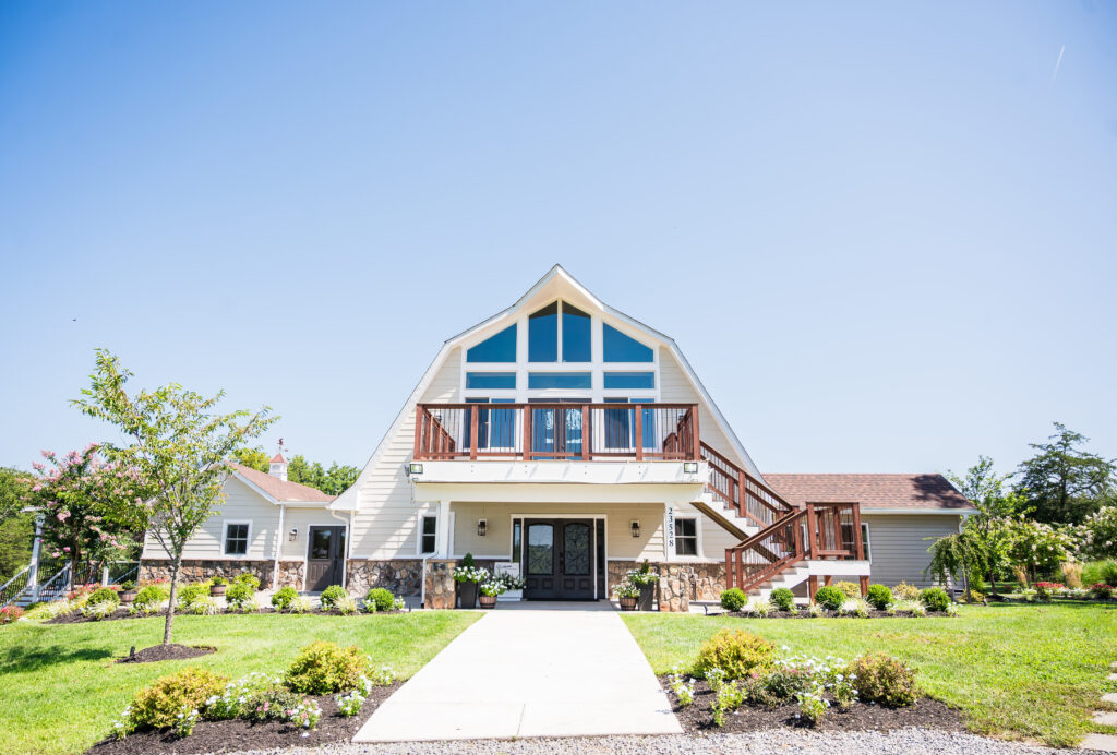 Halcyon Watson wedding venue exterior in Loudoun County, Virginia, surrounded by 22 acres of scenic property.