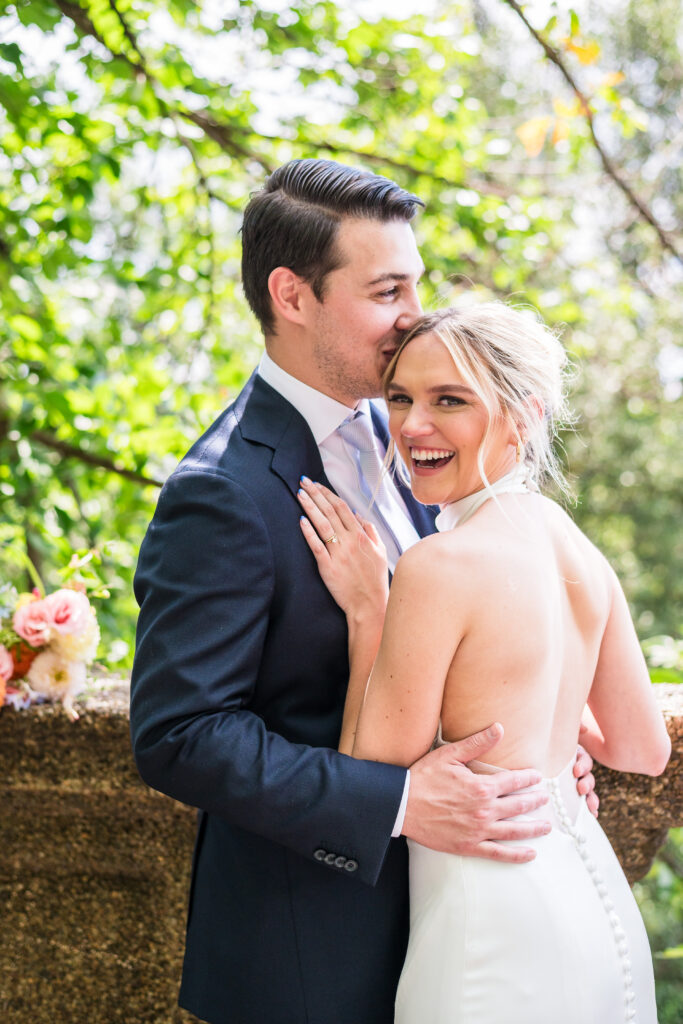 Bride and groom enjoying a relaxed, stress-free wedding photography experience in Maryland.