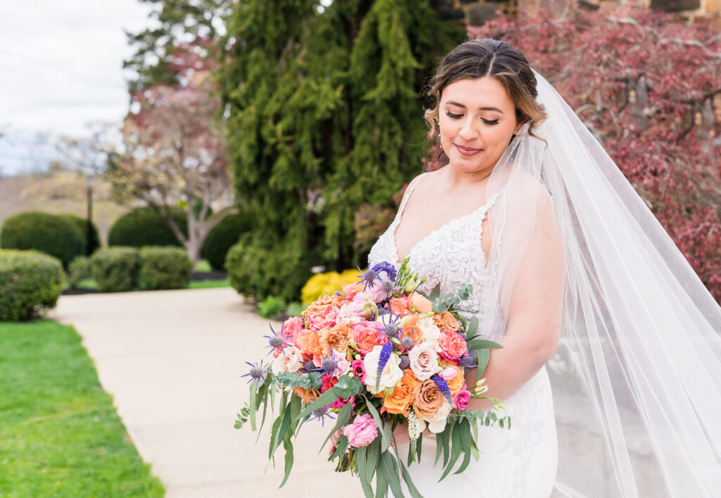 Wedding dress details that photograph well - unique neckline bridal gown