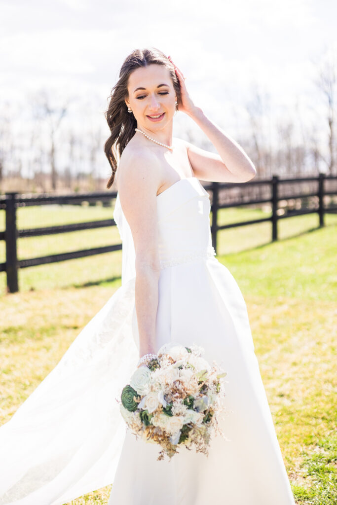 Editorial-style structured bridal gown