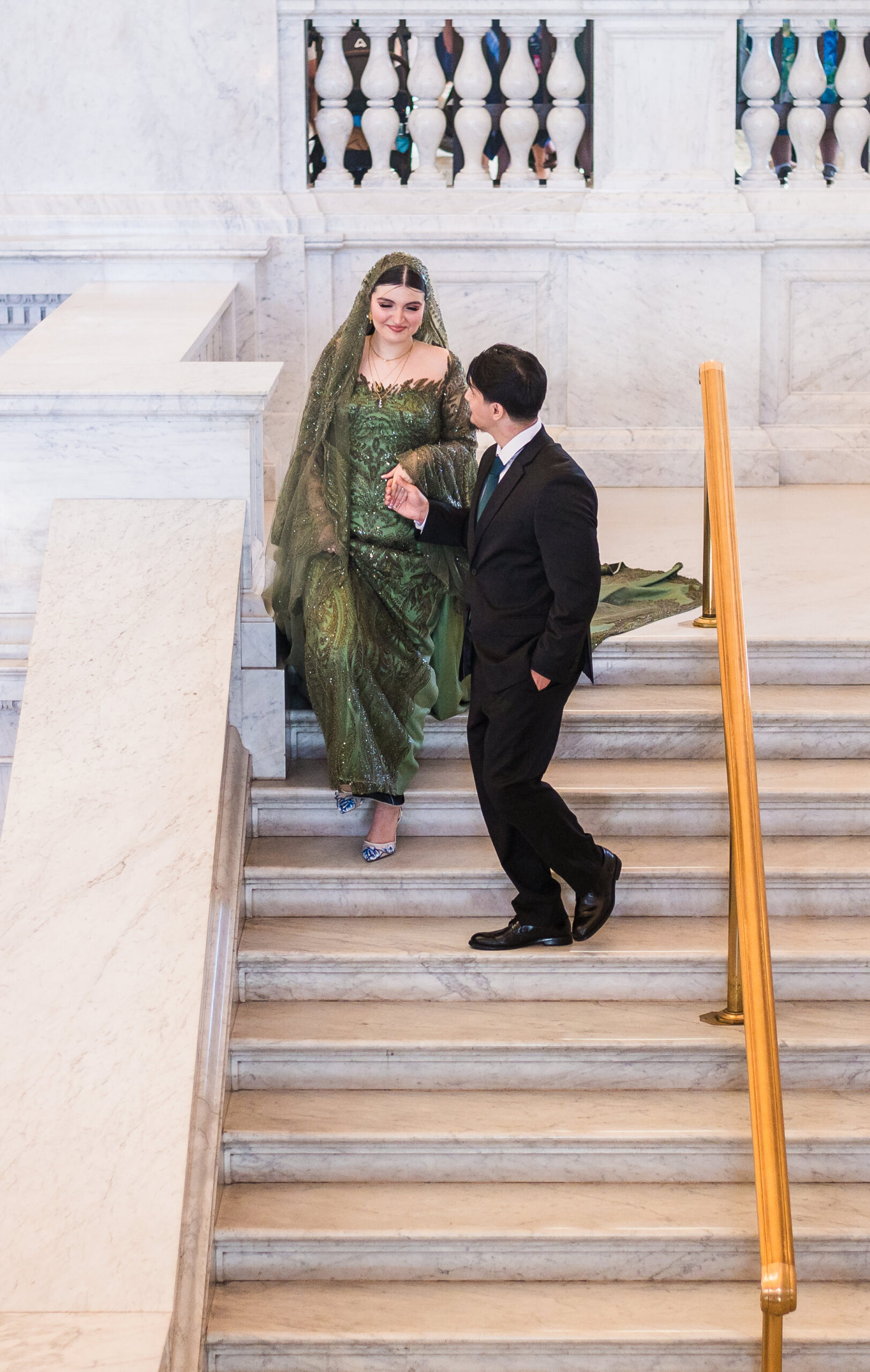the library of congress dc engagement session stairs