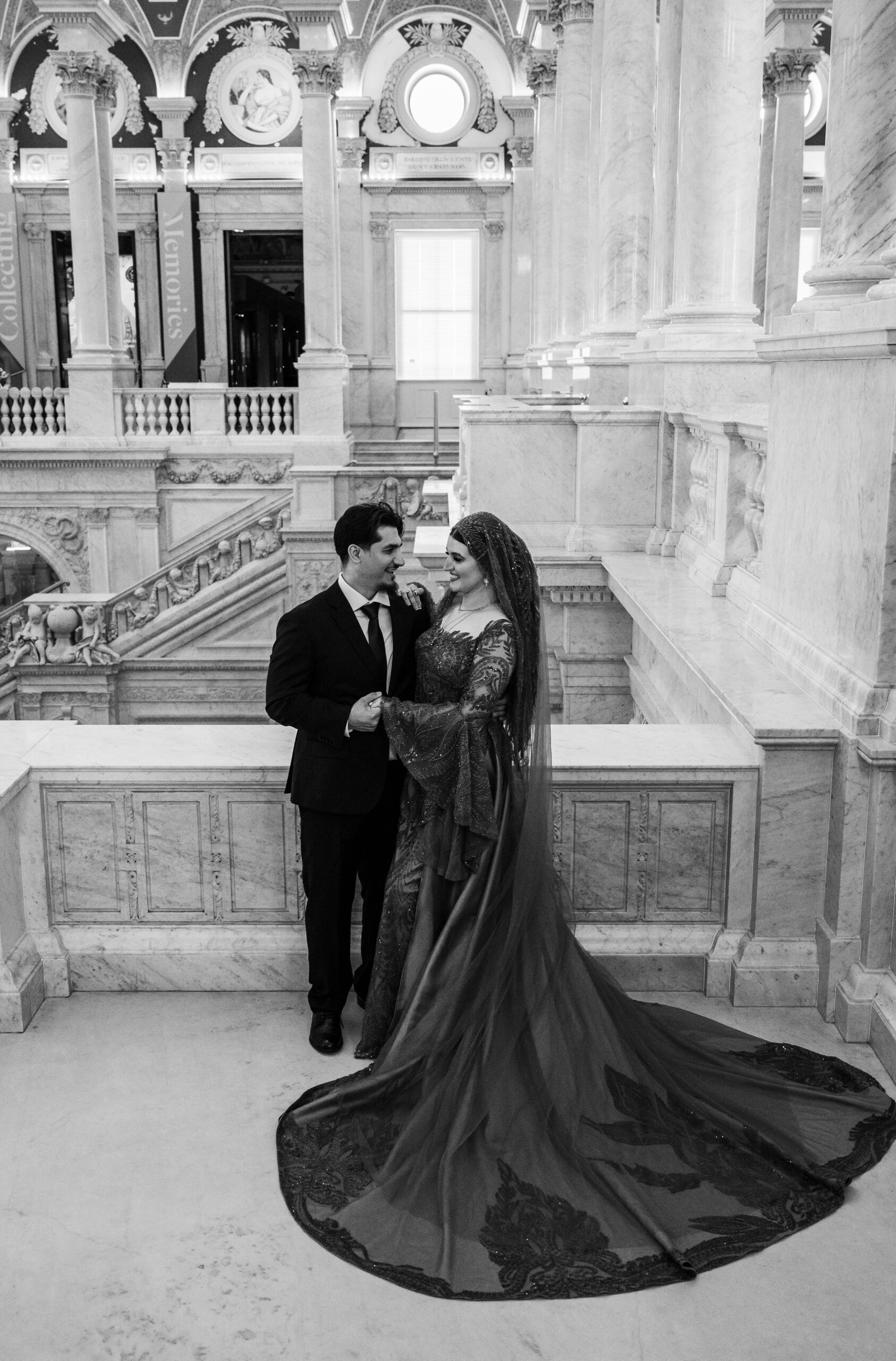 the library of congress dc engagement session stairs