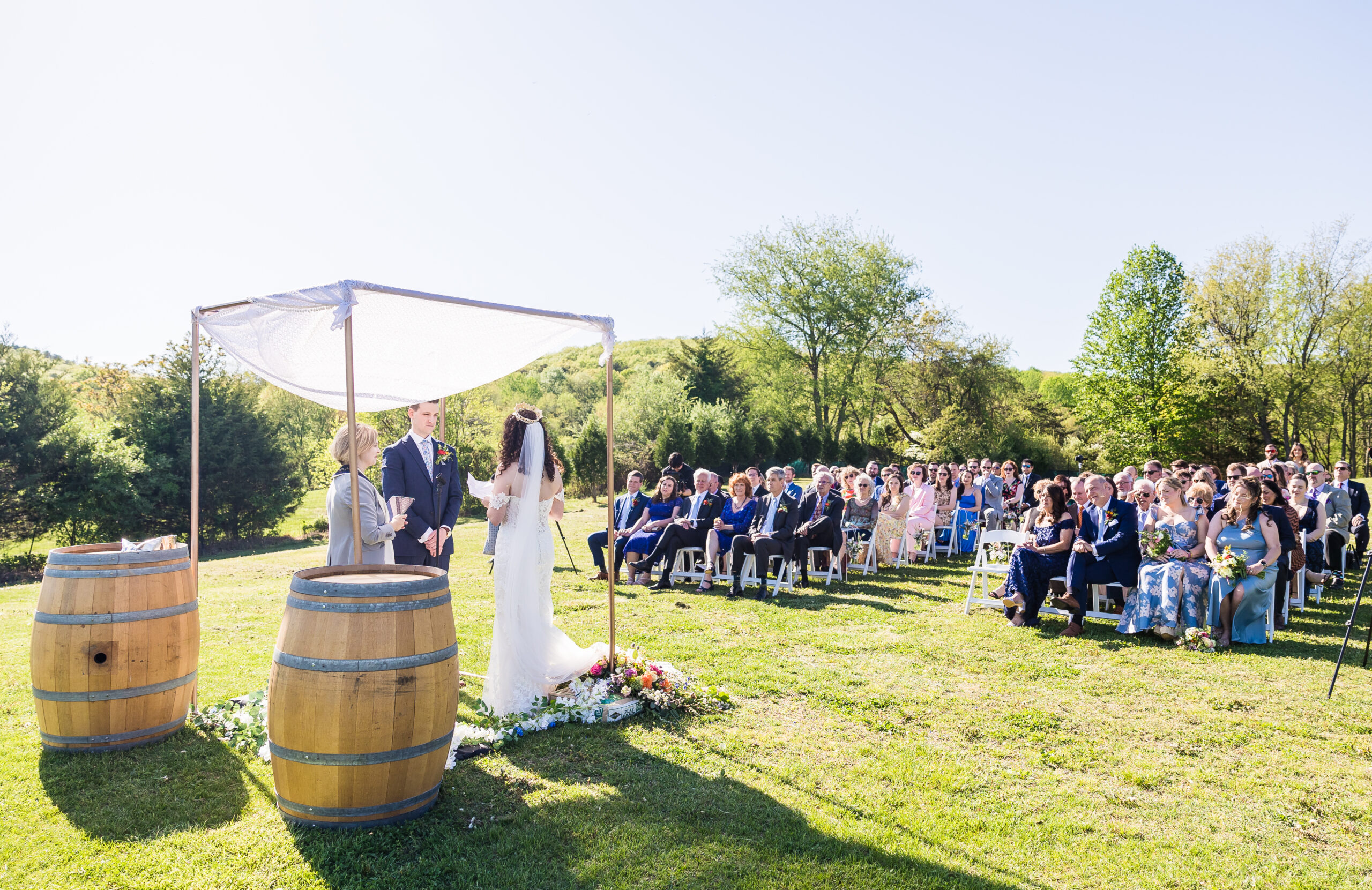 the winery at la grange spring wedding ceremony