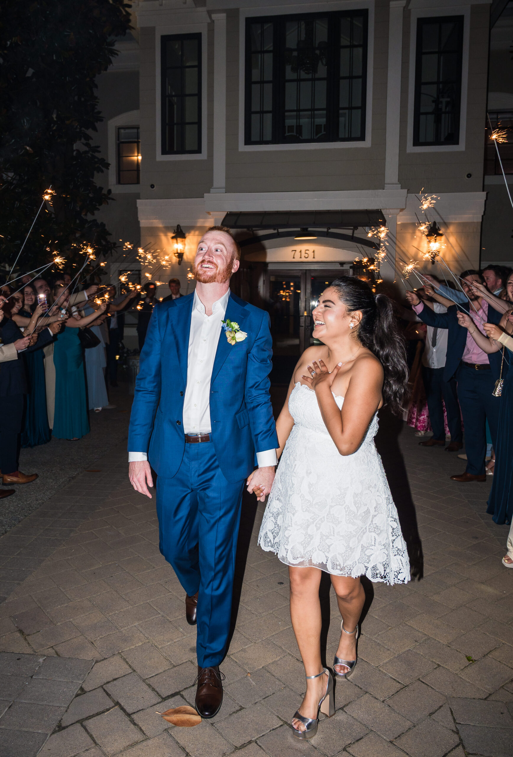 Wedding reception exit send off with sparklers planned correctly