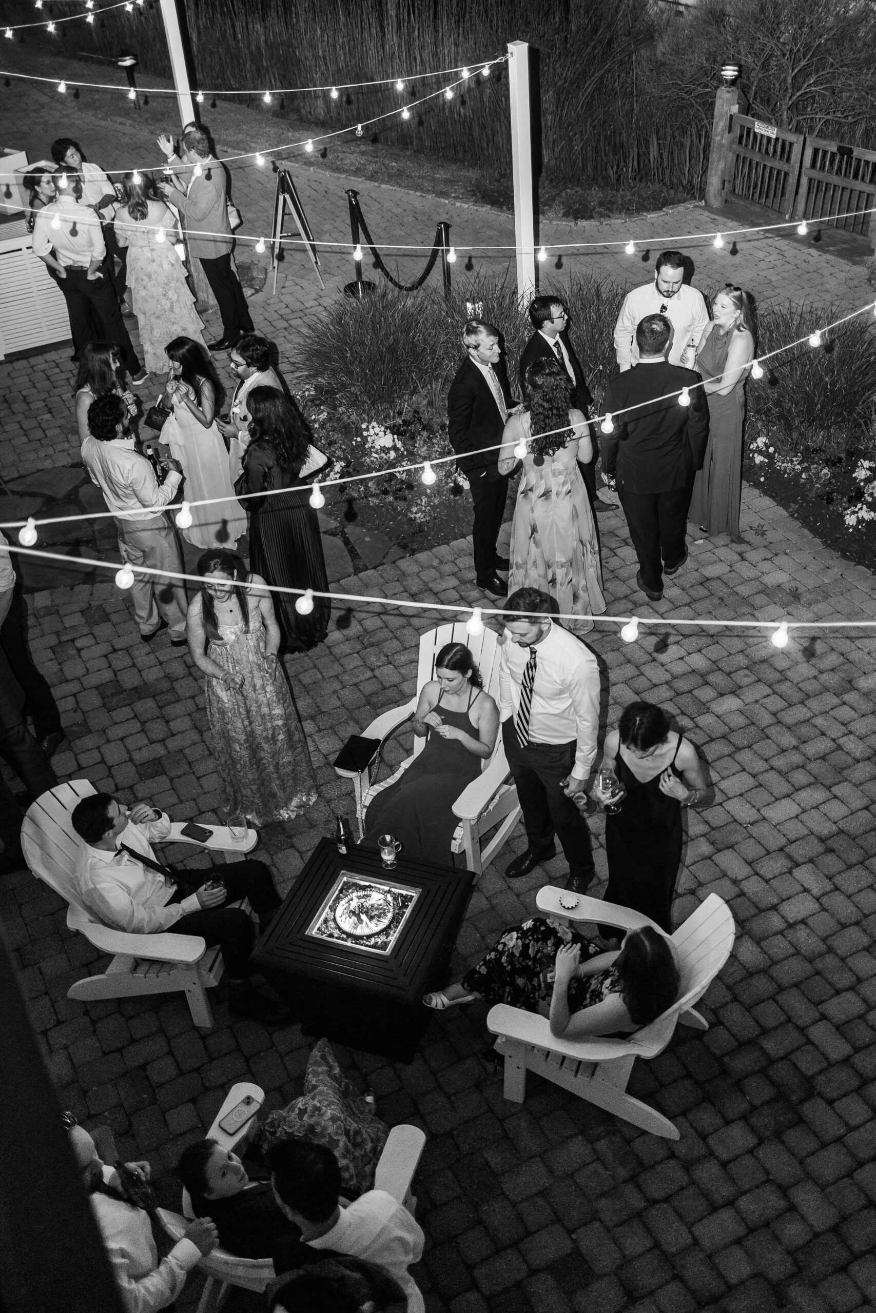 Wedding guests outside the yacht club at Herrington on the Bay in North Beach Maryland
