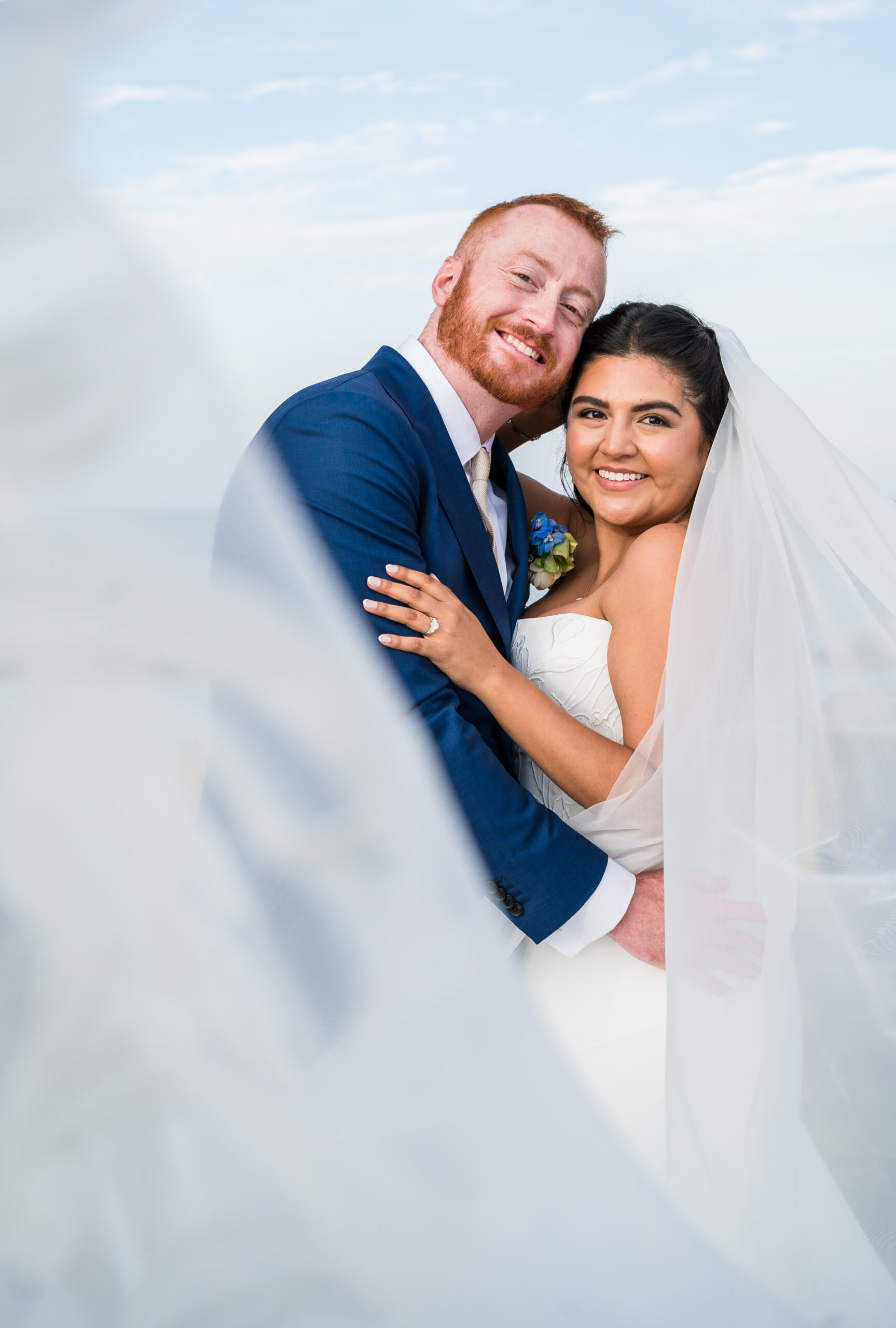 Wedding portraits on the beach at Herrington on the Bay Maryland
