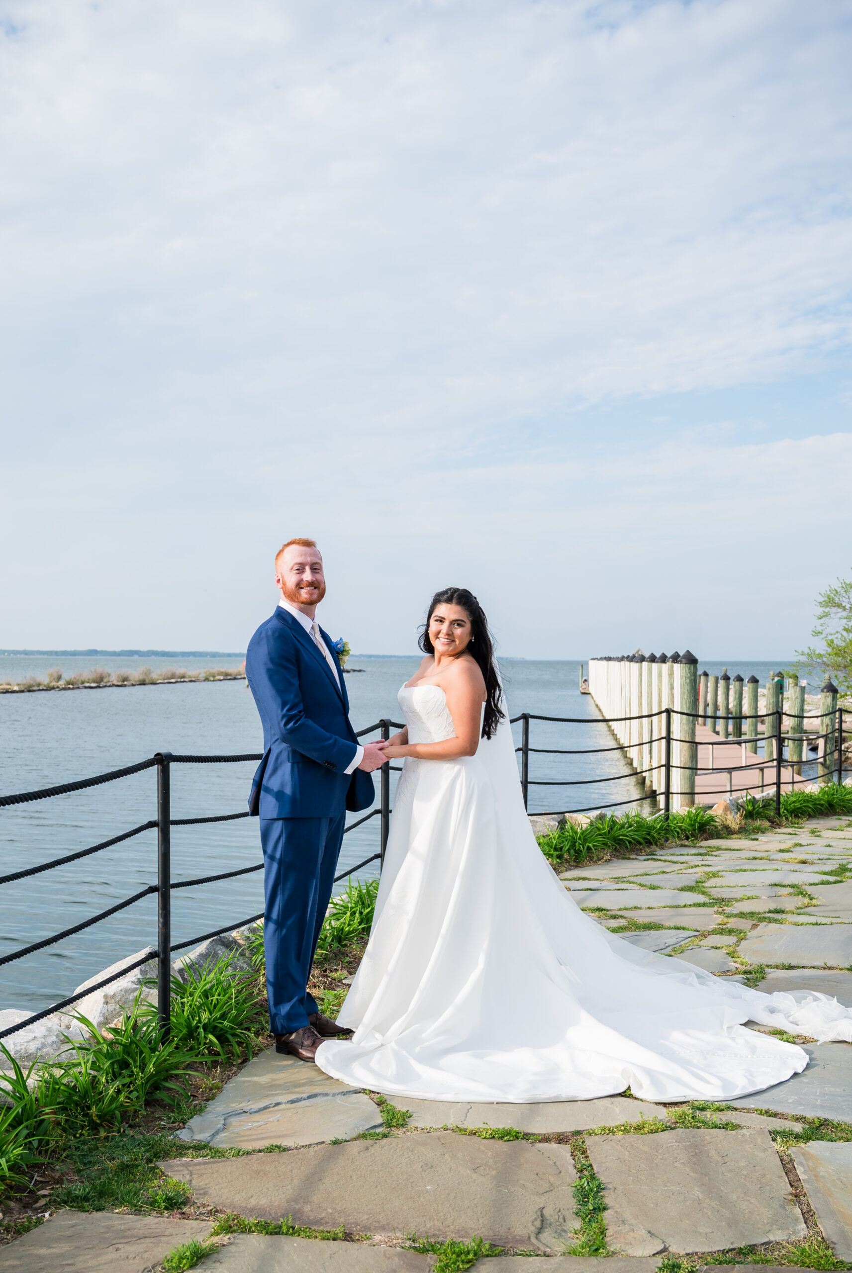 Romantic wedding portraits at Herrington on the Bay in Maryland