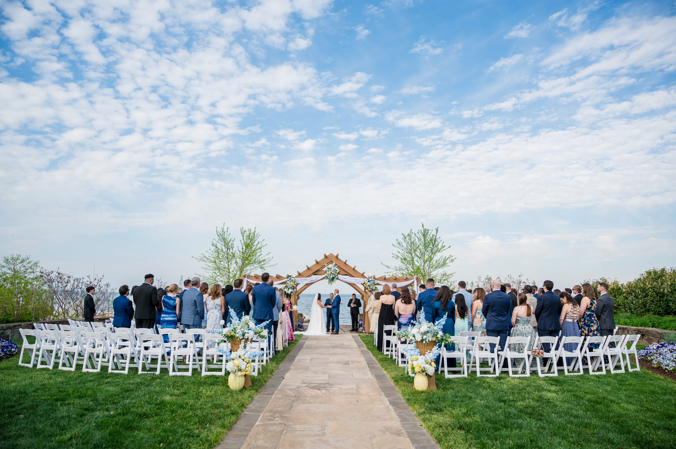 Waterfront wedding ceremony at Herrington on the Bay in North Beach Maryland