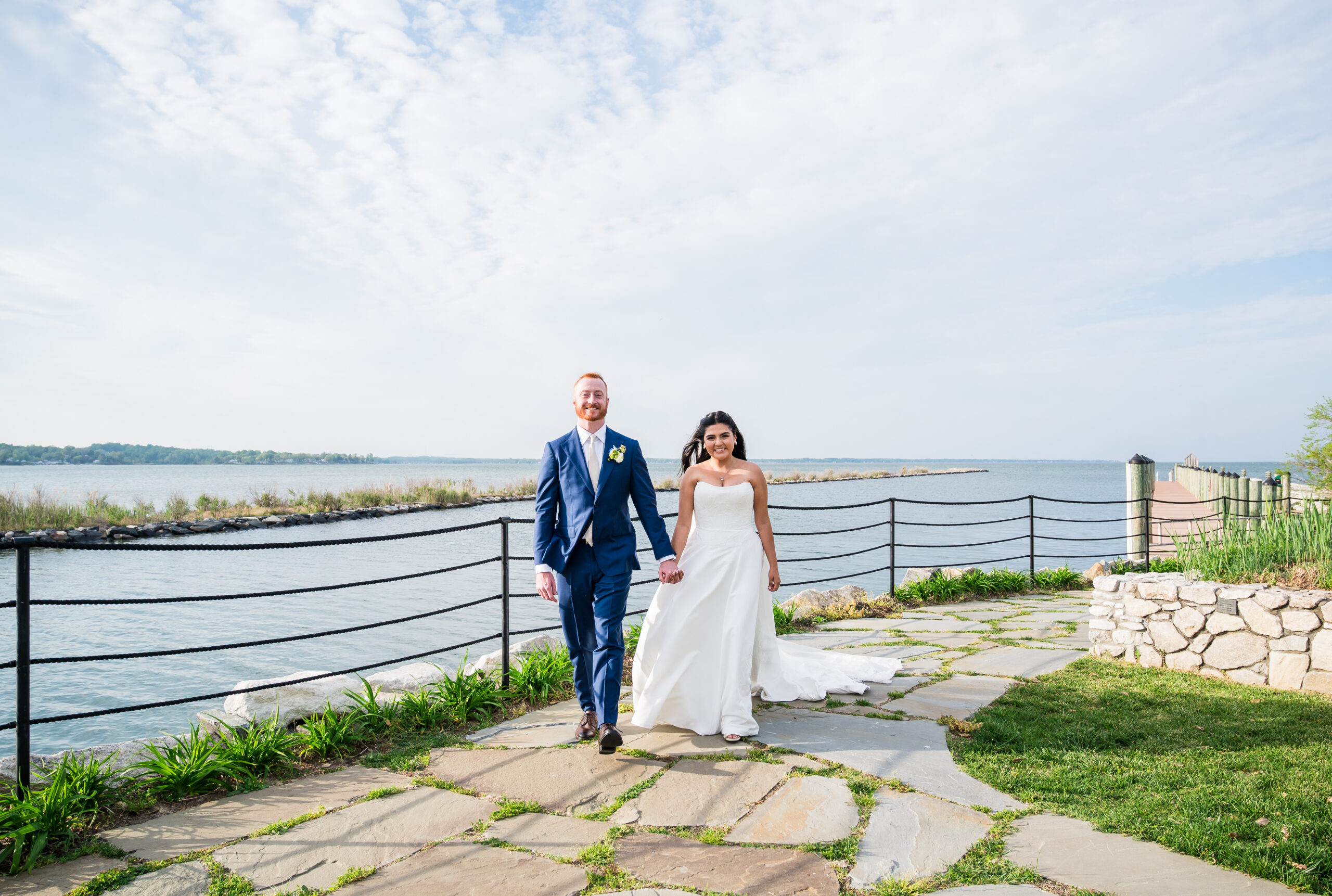 Newlywed portraits at Herrington on the Bay in Maryland